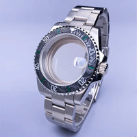 GMT Watch Case D02 40mm Sapphire 120 Click Fit NH34/NH35/NH36 38Movements Glide Bracelet