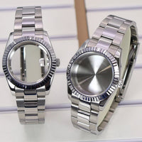 DateJust Watch Case B01 36mm/39mm Fluted Bezel Solid 316L Steel Strap For Seiko NH34 NH35 NH36/38 Miyota 8215 8285Movement