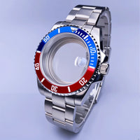 40mm Submariner Watch Case SUB Mod Case Sapphire Crystal 120 Click Fit NH34/NH35/NH36 Movements 10Bar