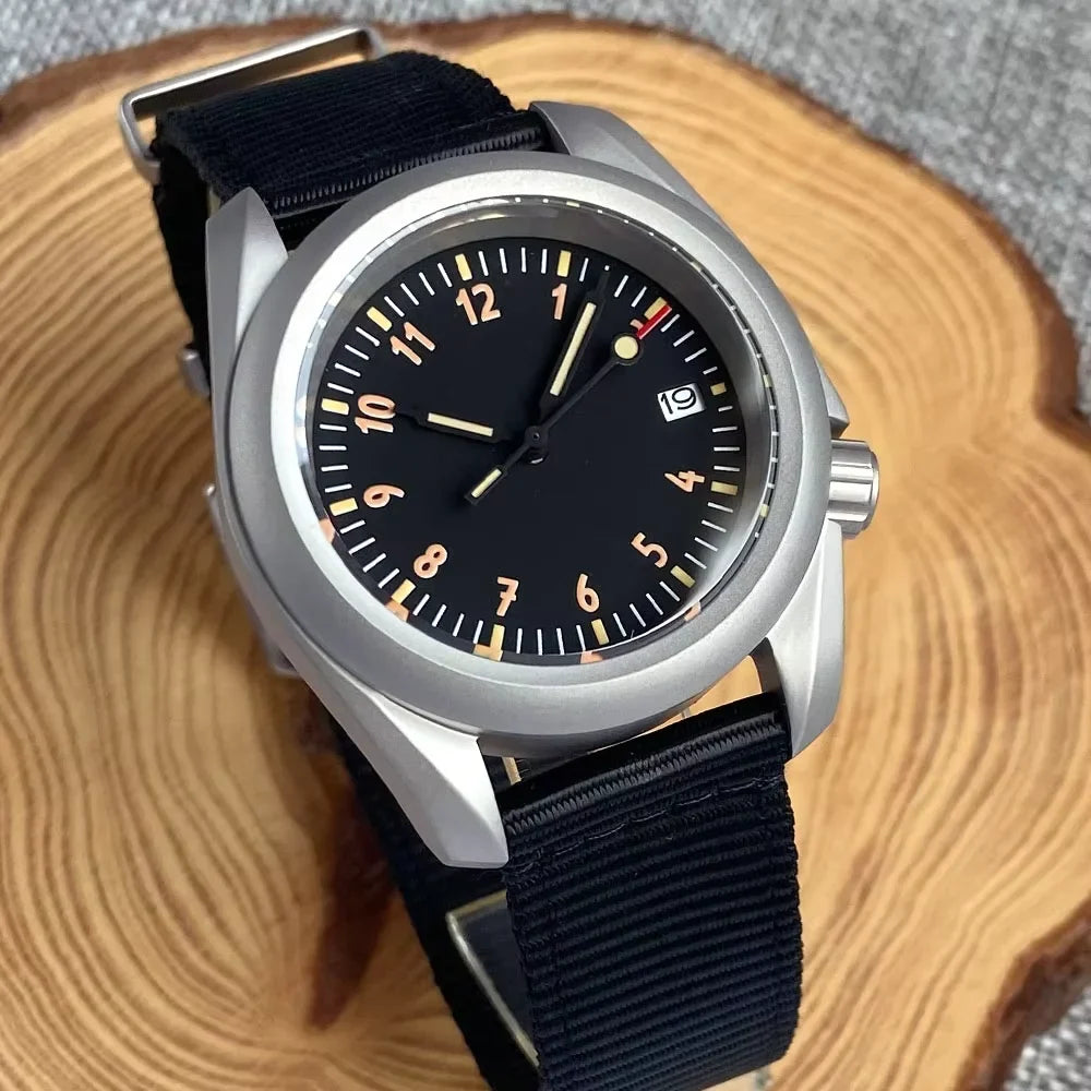 Raw Skx Watches P06A 40mm Frosted Field Watches NH35A Automatic Sapphire 20ATM