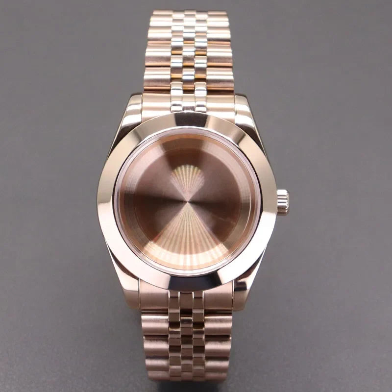 PVD Yellow Gold / Rose Gold AIrKing Explorer Watch Case GB03 36mm/39mm Sapphire For Nh35 Nh36 NH34 NH38 Nh70 Miyota 8215 8285 Movement
