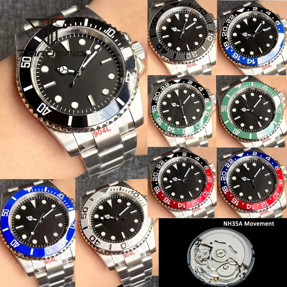 40mm Submariner Mod D01A PT5000/NH35/Miyota8215 Automatic DIve Watch 120-Click Bezel Sapphire 10Bar