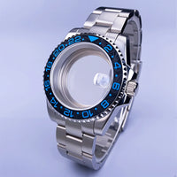 GMT Watch Case D02 40mm Sapphire 120 Click Fit NH34/NH35/NH36 38Movements Glide Bracelet