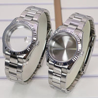 DateJust Watch Case B01 36mm/39mm Fluted Bezel Solid 316L Steel Strap For Seiko NH34 NH35 NH36/38 Miyota 8215 8285Movement