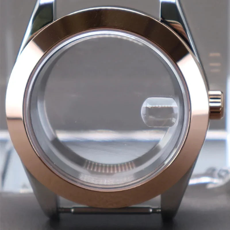 Two Toned Gold/ Rose Gold AIrKing Explorer Watch Case TB03 36mm/39mm High Quality Sapphire Glass For Nh35 Nh36 NH34 NH38 Nh70 Miyota 8215 8285 Movement