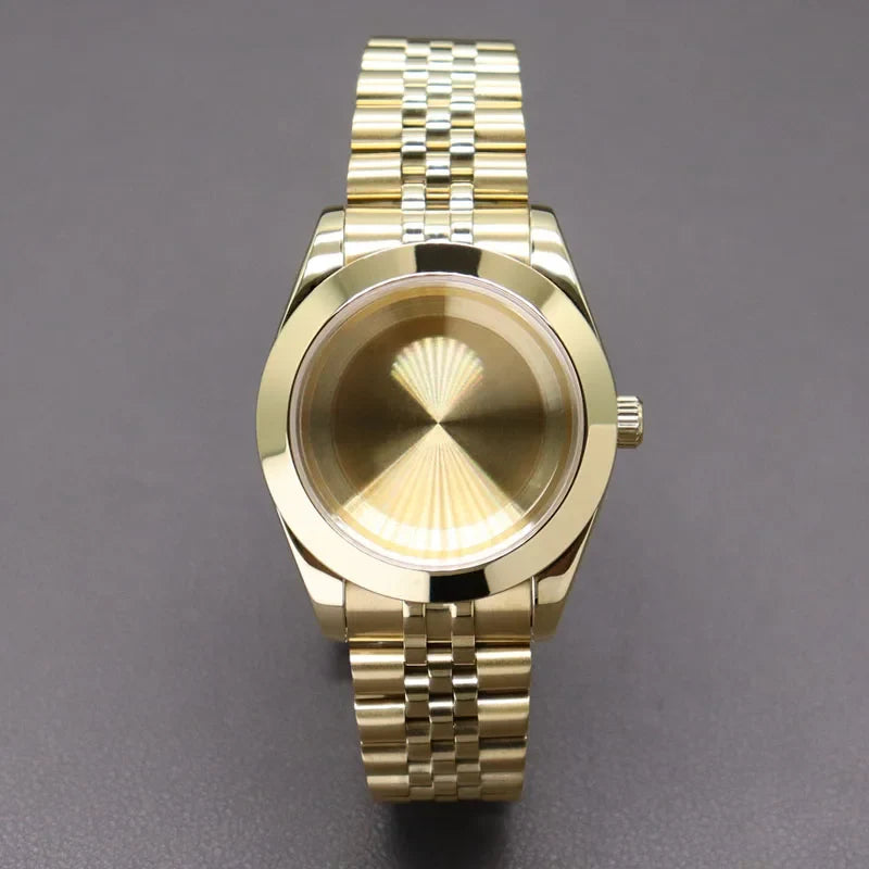 PVD Yellow Gold / Rose Gold AIrKing Explorer Watch Case GB03 36mm/39mm Sapphire For Nh35 Nh36 NH34 NH38 Nh70 Miyota 8215 8285 Movement