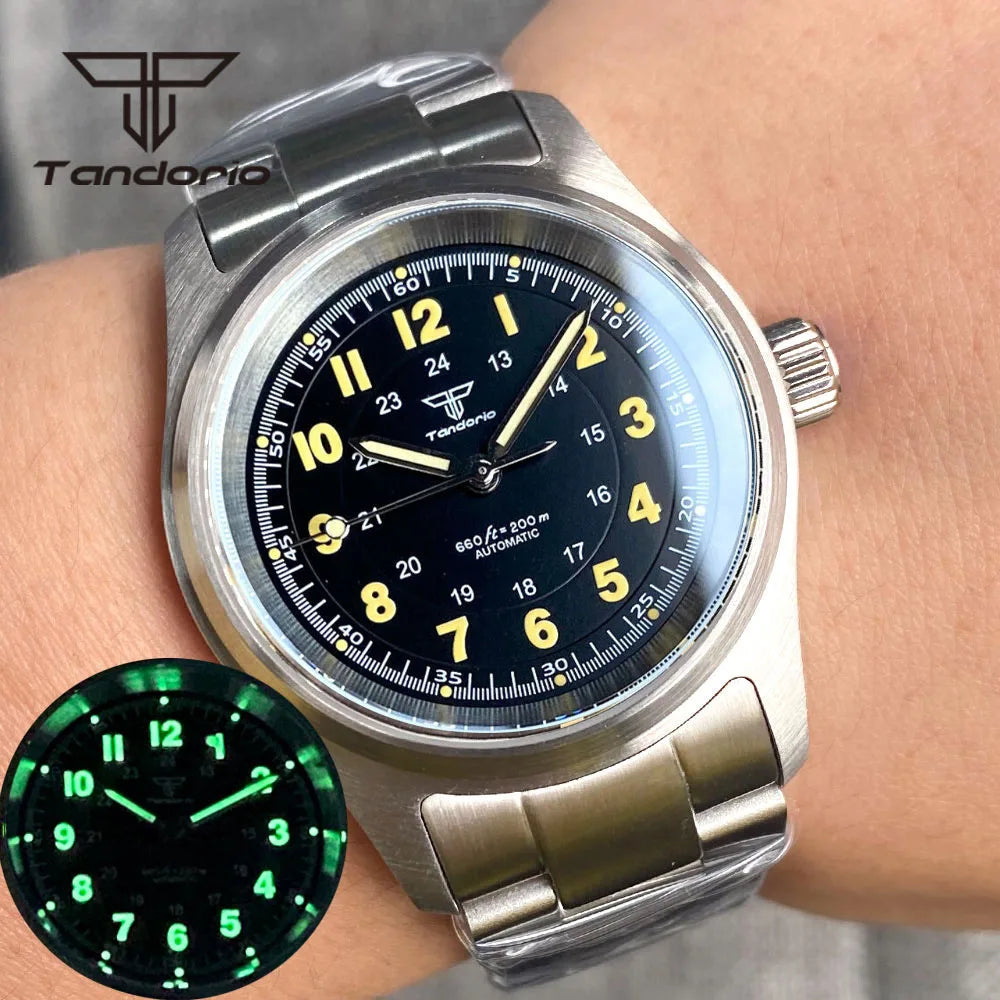 36mm Pilot Watch P03C Field 20BAR Waterproof Sapphire NH35/PT5000/Miyota 8215 Movt Luminous 20bar Bracelet