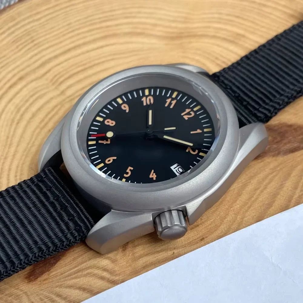 Raw Skx Watches P06A 40mm Frosted Field Watches NH35A Automatic Sapphire 20ATM