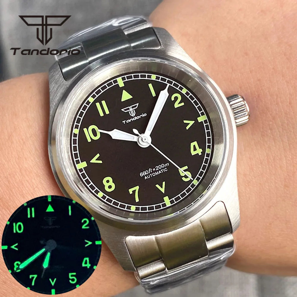 36mm Pilot Watch P03C Field 20BAR Waterproof Sapphire NH35/PT5000/Miyota 8215 Movt Luminous 20bar Bracelet