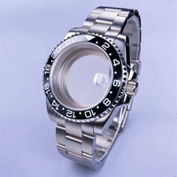 GMT Watch Case D02 40mm Sapphire 120 Click Fit NH34/NH35/NH36 38Movements Glide Bracelet