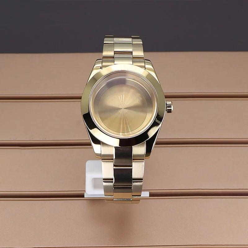 Two Toned Gold/ Rose Gold AIrKing Explorer Watch Case TB03 36mm/39mm High Quality Sapphire Glass For Nh35 Nh36 NH34 NH38 Nh70 Miyota 8215 8285 Movement