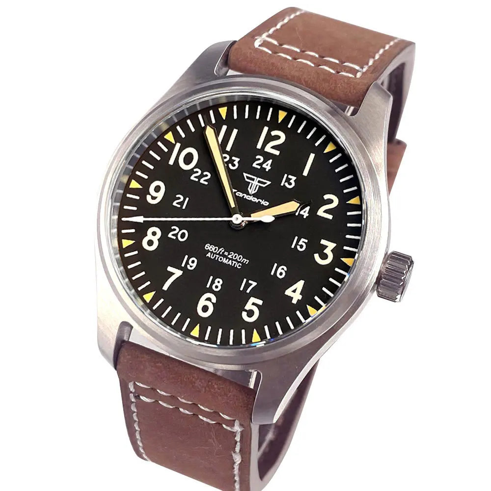 39mm Pilot Aviator Watch P04A Miyota8215 Automatic 20BAR Sapphire Crystal