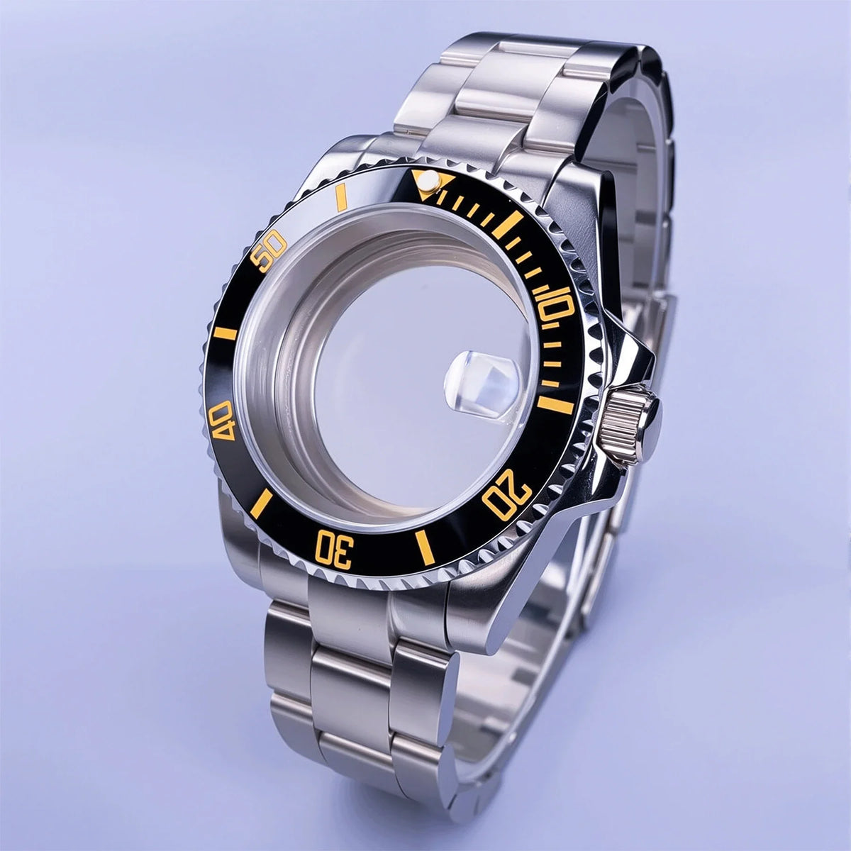 40mm Submariner Watch Case SUB Mod Case Sapphire Crystal 120 Click Fit NH34/NH35/NH36 Movements 10Bar