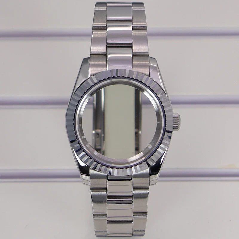 DateJust Watch Case B01 36mm/39mm Fluted Bezel Solid 316L Steel Strap For Seiko NH34 NH35 NH36/38 Miyota 8215 8285Movement
