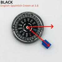 Japan Genuine NH36 Automatic Movement English-Spanish Datewheel Crown At 3.0/3.8 O'clock Mod  Day-Date