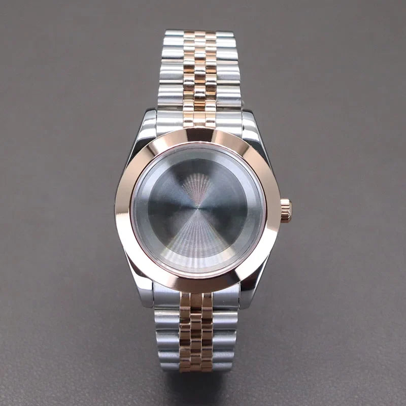 Two Toned Gold/ Rose Gold AIrKing Explorer Watch Case TB03 36mm/39mm High Quality Sapphire Glass For Nh35 Nh36 NH34 NH38 Nh70 Miyota 8215 8285 Movement