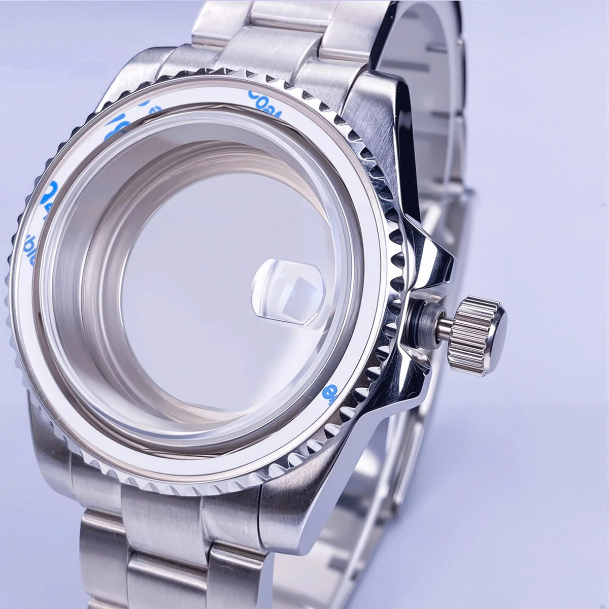 40mm Submariner Watch Case SUB Mod Case Sapphire Crystal 120 Click Fit NH34/NH35/NH36 Movements 10Bar