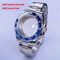 GMT Watch Case D02 40mm Sapphire 120 Click Fit NH34/NH35/NH36 38Movements Glide Bracelet