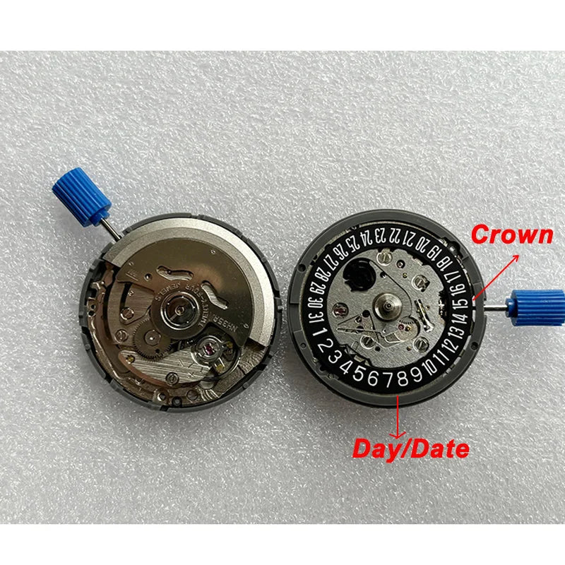 Original Japanese SeikoTMI NH35 Automatic Movement Crown At 3,3.8 and 6 White and Black